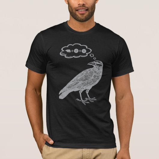 Crow Thinking of Food - Wingspan Bird Board Game T-shirt (Voorkant)