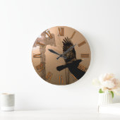 Crow & Totem Pole Native American Art Clock Grote Klok (Huis)