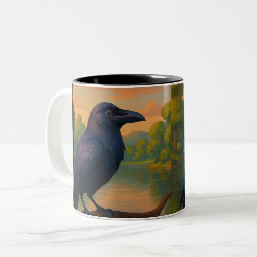 Crow Tweekleurige Koffiemok (Voorkant links)