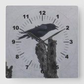 Crow Vierkante Klok (Voorkant)