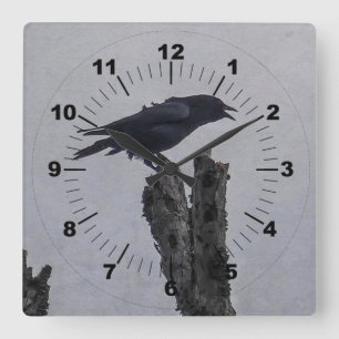 Crow Vierkante Klok