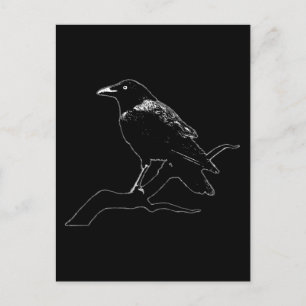 Crow (voor donkere achtergronden) briefkaart