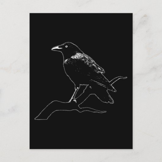 Crow (voor donkere achtergronden) briefkaart (Voorkant)