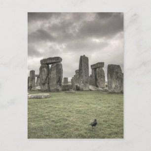 Crow voor Stonehenge, Engeland Briefkaart