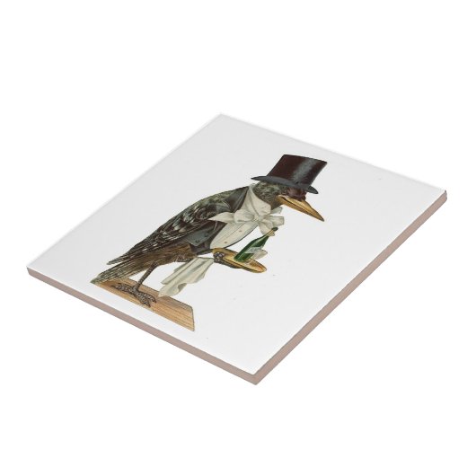 Crow Waiter Tile Tegeltje (Zijkant)