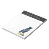 Crow Waterverf Art | Naam toevoegen Notitieblok (Linkerzijde)