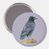 Crow Waterverf Painting Magneet (Voorkant / Achterkant)