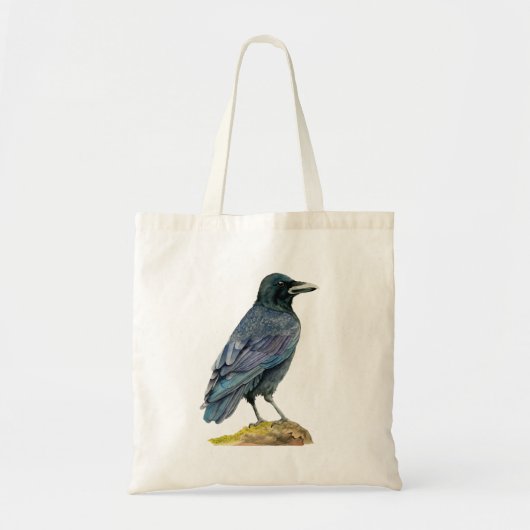 Crow Waterverf Painting Tote Bag (Voorkant)