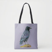 Crow Waterverf Painting Tote Bag (Voorkant)