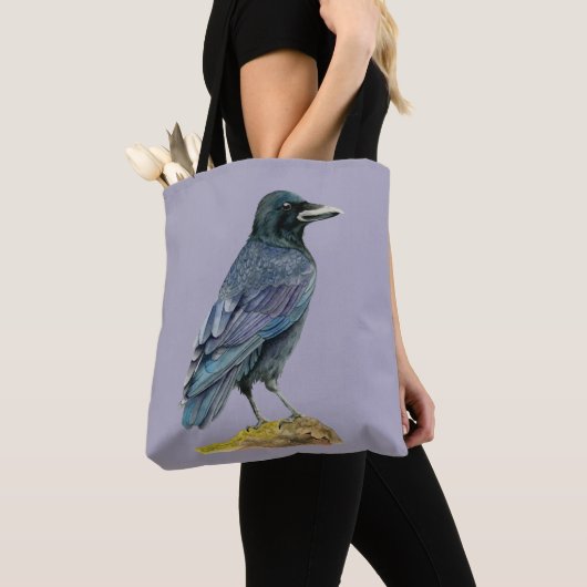 Crow Waterverf Painting Tote Bag (Dichtbij)