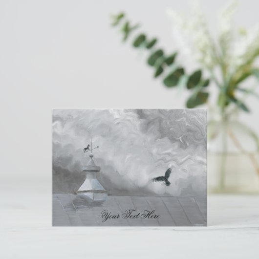 Crow & Weather Vane briefkaart (Staand voorkant)