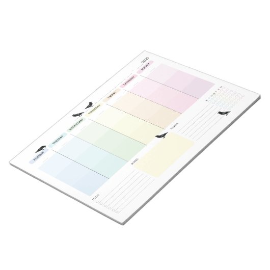 Crow Weekly Planner Notitieblok (Schuin)