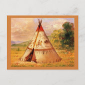 Crow WigWam. George Catlin's  kunst Briefkaart (Voorkant)