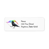 Crow with Rainbow Flag Return Address Labels (Voorkant)