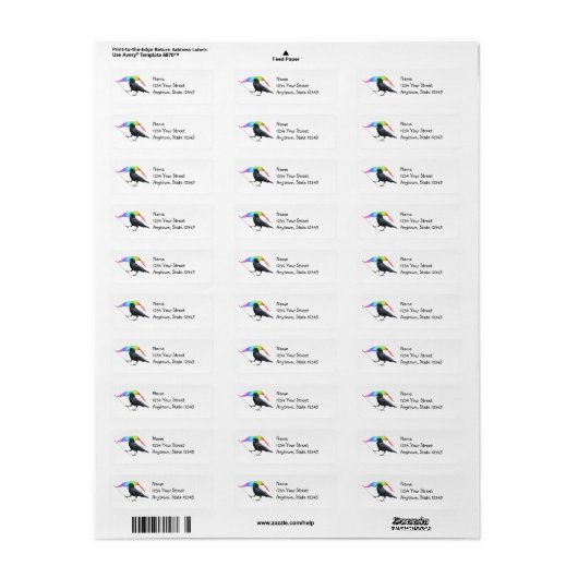 Crow with Rainbow Flag Return Address Labels (Full Sheet)