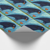 Crow with Tulip Wrapping Paper Cadeaupapier (Hoek)