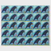 Crow with Tulip Wrapping Paper Cadeaupapier (Vlak)
