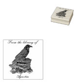 Crow Wooden Stamp In The Library Rubberstempel (Gestempeld)