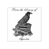 Crow Wooden Stamp In The Library Rubberstempel (Afrduk)