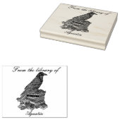 Crow Wooden Stamp In The Library Rubberstempel (Gestempeld)