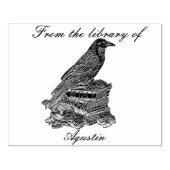 Crow Wooden Stamp In The Library Rubberstempel (Afrduk)