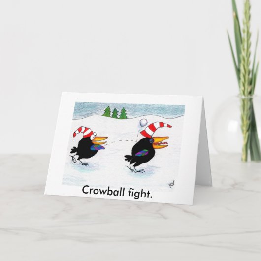 Crowball vecht met kerst- of winterkaart feestdagen kaart (Voorkant)