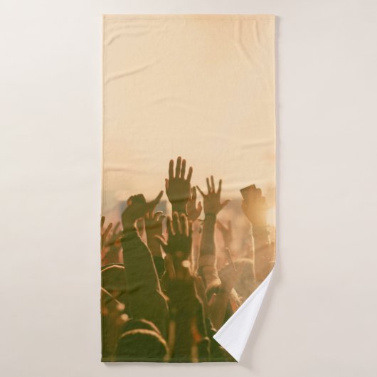 Crowd bij concert - retro-achtige fotoconcert, cro badhanddoek (Badhanddoek)