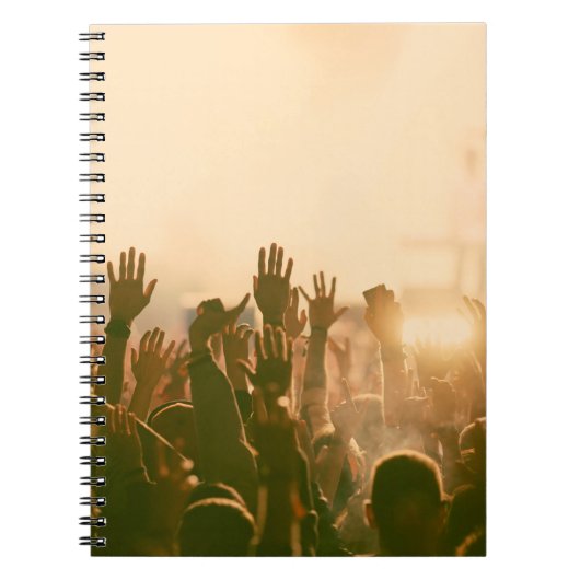 Crowd bij concert - retro-achtige fotoconcert, cro notitieboek (Voorkant)