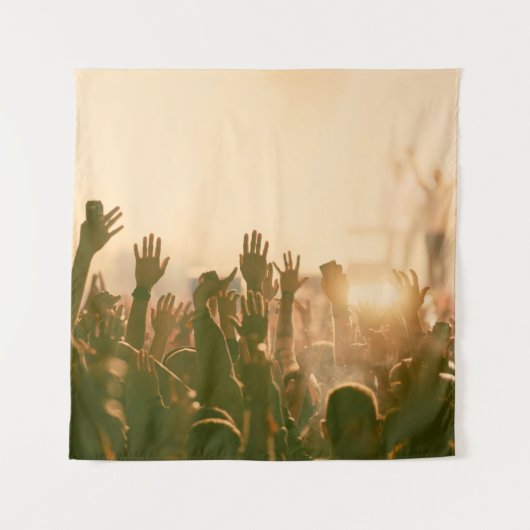 Crowd bij concert - retro-achtige fotoconcert, cro wandkleed (Voorkant)