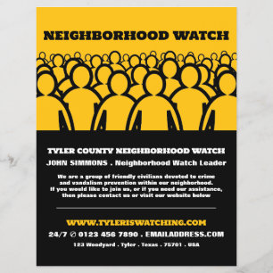 Crowd design, buurtwacht Community Advertentie Flyer