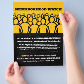 Crowd design, buurtwacht Community Advertentie Flyer (Hand)