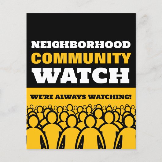 Crowd design, buurtwacht Community Warning Flyer (Voorkant)