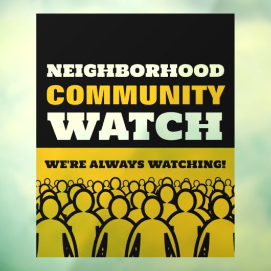 Crowd design, buurtwacht Community Warning Raamsticker (Vel 3)