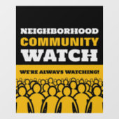 Crowd design, buurtwacht Community Warning Raamsticker (Vel)