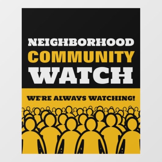 Crowd design, buurtwacht Community Warning Raamsticker (Vel)