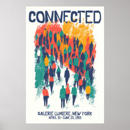Crowd Illustration Art Print Connected Community