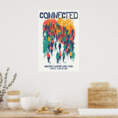 Crowd Illustration Art Print Connected Community (Keuken)