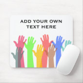 Crowd of Colorful Hands in the Air Custom Text Muismat (Met muis)