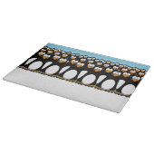 Crowd of Funny Cartoon Penguins op sneeuw Snijplank (Hoek)