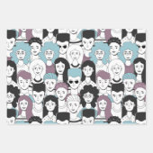 Crowd of People Wrapping Paper Set (Voorkant 3)