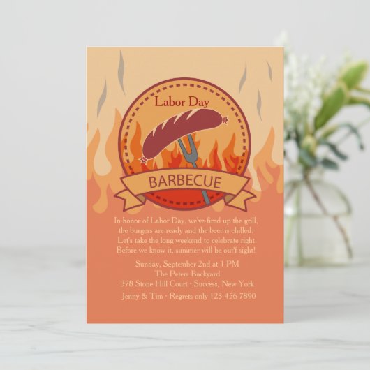 Crowd Pleaser Barbecue Uitnodiging (Staand voorkant)