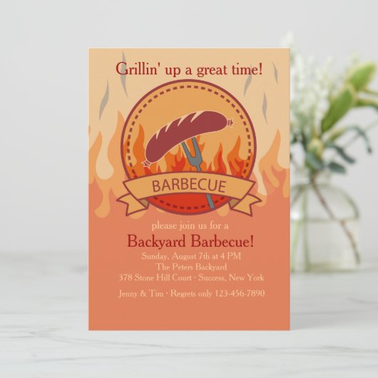Crowd Pleaser Barbecue Uitnodiging (Staand voorkant)
