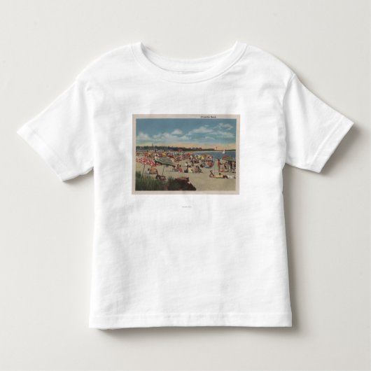 Crowded Beach Scene Kinder Shirts (Voorkant)