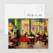 Crowded Coffee Shop in Parijs Briefkaart (Voorkant / Achterkant)