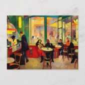 Crowded Coffee Shop in Parijs Briefkaart (Voorkant)