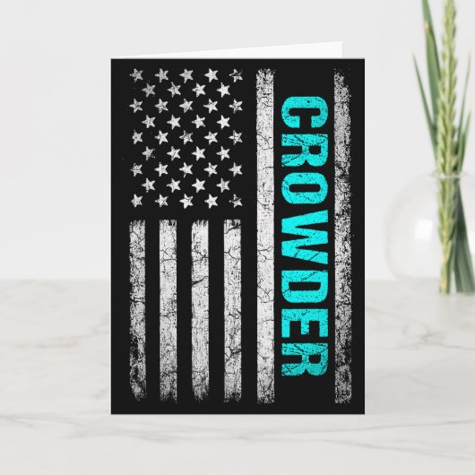 Crowder Naam Amerikaanse Vlag - Crowder Achternaam Kaart (Voorkant)