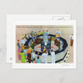 Crowds Gathering in de fonteinen in Hall of Briefkaart (Voorkant / Achterkant)