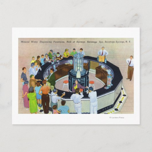 Crowds Gathering in de fonteinen in Hall of Briefkaart (Voorkant)