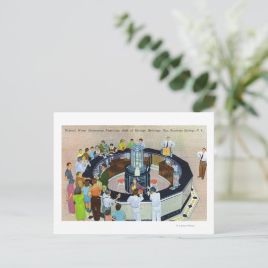 Crowds Gathering in de fonteinen in Hall of Briefkaart (Staand voorkant)