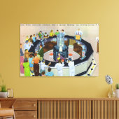 Crowds Gathering in de fonteinen in Hall of Canvas Afdruk (Insitu (Woonkamer))